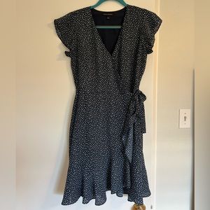 Banana Republic navy wrap dress